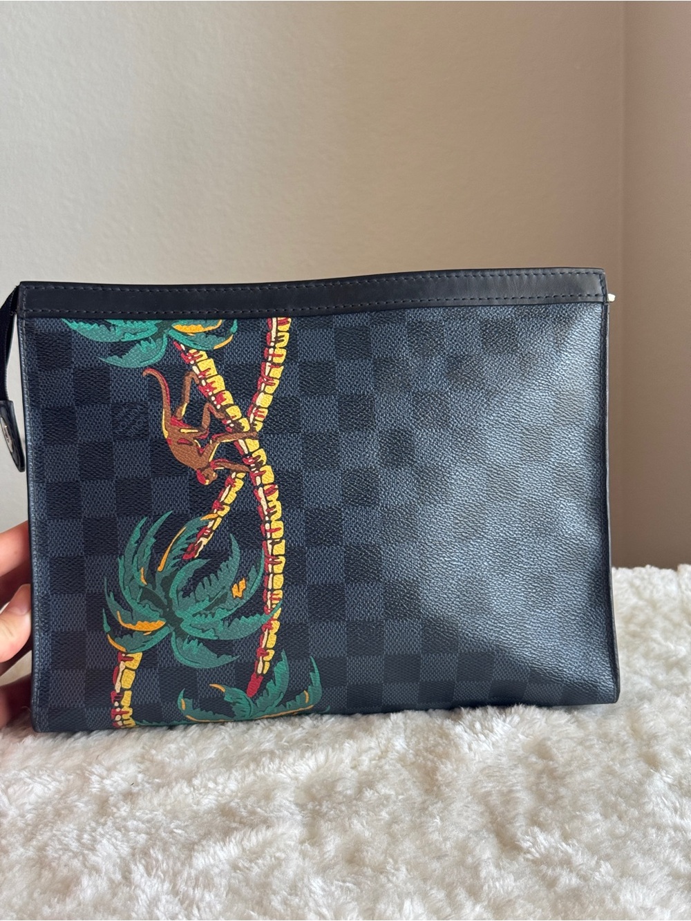 Louis Vuitton Black Damier Graphite Palm Tree Pouch - Picture 2 of 11